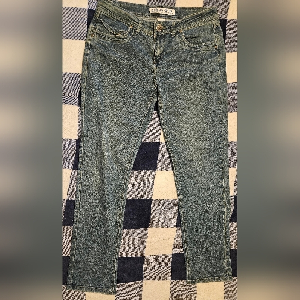 I.Q. & Co. Denim Womens Straight Leg Blue Jeans Size 10